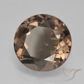 cuarzo ahumado Marrón jengibre natural de 4.95 ct, Redondo, VVS-VS