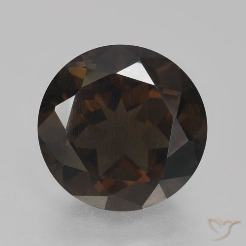 4.79ct Natural Marrón chocolate intenso cuarzo ahumado, Redondo, VVS-VS