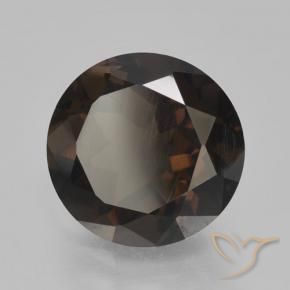 cuarzo ahumado Marrón chocolate intenso natural de 4.79 ct, Redondo, VVS-VS