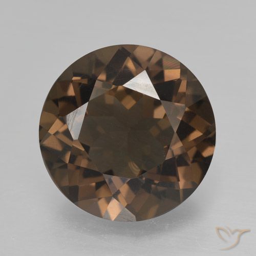 4.32ct Natural Marrón nogal cuarzo ahumado, Redondo, VVS-VS