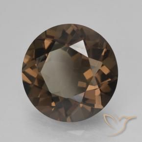 cuarzo ahumado Marrón nogal natural de 4.32 ct, Redondo, VVS-VS