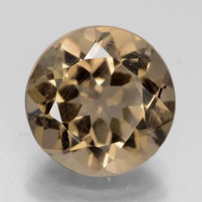 Cuarzo ahumado marrón natural de 4,11 ct, corte redondo, VS