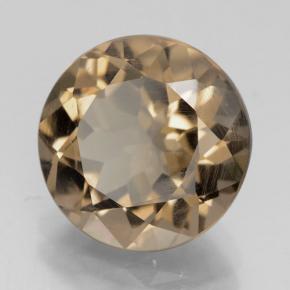 Cuarzo ahumado marrón natural de 4,11 ct, corte redondo, VS