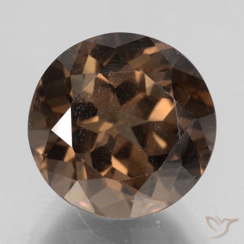 4.61ct Natural Marrón nogal cuarzo ahumado, Redondo, VS