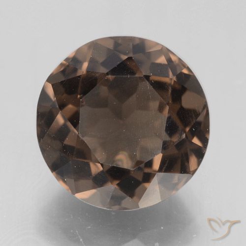 4.32ct Natural Marrón oscuro medio cuarzo ahumado, Redondo, VVS-VS