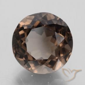 cuarzo ahumado Marrón oscuro medio natural de 4.32 ct, Redondo, VVS-VS