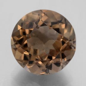 Cuarzo Ahumado Marrón medio natural de 4.71 ct, Corte Redondo, VVS-VS