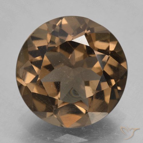 5.19ct Natural Marrón nogal cuarzo ahumado, Redondo, VVS-VS