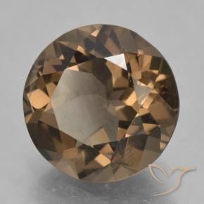 cuarzo ahumado Marrón nogal natural de 5.19 ct, Redondo, VVS-VS