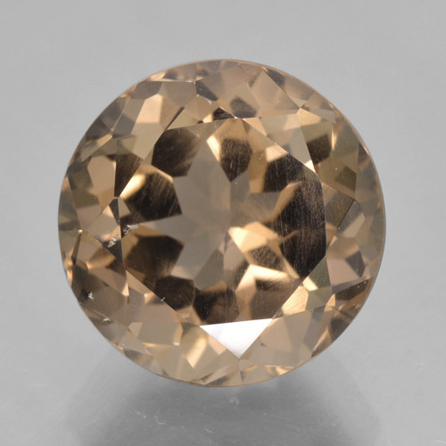 Cuarzo ahumado marrón natural de 5,19 ct, corte redondo, VVS-VS