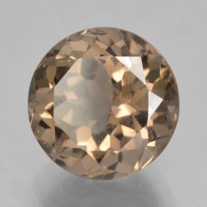 Cuarzo ahumado marrón natural de 5,19 ct, corte redondo, VVS-VS