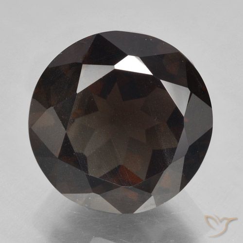 Cuarzo Ahumado Marrón chocolate intenso natural de 5.28 ct, Corte Redondo, VVS-VS