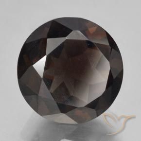 Cuarzo Ahumado Marrón chocolate intenso natural de 5.28 ct, Corte Redondo, VVS-VS