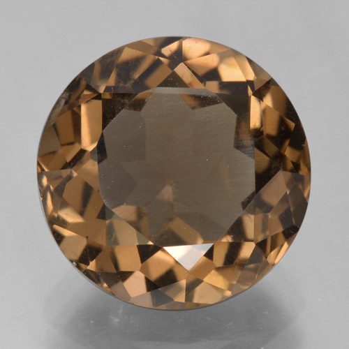 Cuarzo ahumado marrón natural de 5,55 ct, corte redondo, VVS-VS