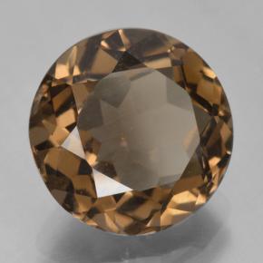 Cuarzo ahumado marrón natural de 5,55 ct, corte redondo, VVS-VS