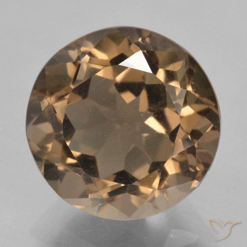 5.73ct Natural Marrón oscuro medio cuarzo ahumado, Redondo, VVS-VS
