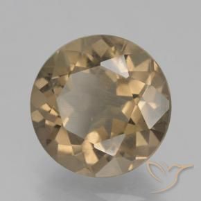 cuarzo ahumado Moca claro natural de 4.52 ct, Redondo, VS
