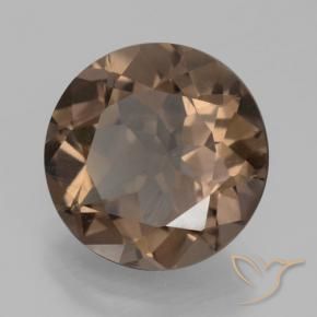cuarzo ahumado Marrón nogal natural de 4.90 ct, Redondo, VS