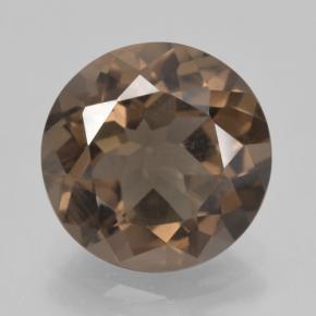 Cuarzo ahumado marrón natural de 3,44 ct, corte redondo, VVS-VS
