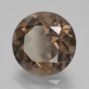 Cuarzo ahumado marrón natural de 3,44 ct, corte redondo, VVS-VS
