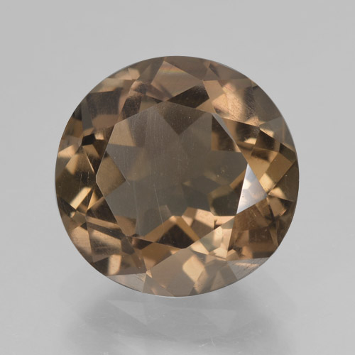 Cuarzo ahumado marrón natural de 3,75 ct, corte redondo, VS