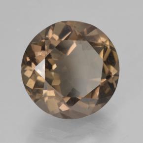 Cuarzo ahumado marrón natural de 3,75 ct, corte redondo, VS