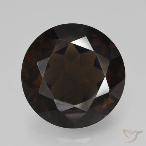11.84ct Natural Marrón chocolate cuarzo ahumado, Redondo, VVS