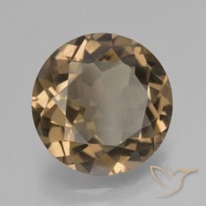 cuarzo ahumado Moca claro natural de 6.05 ct, Redondo, VS