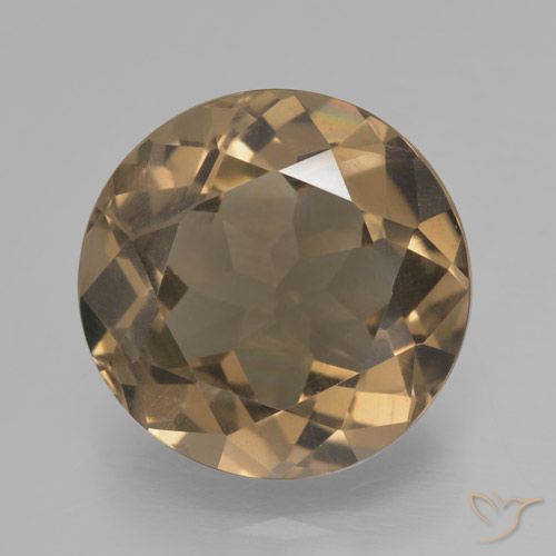6.45ct Natural Marrón claro medio cuarzo ahumado, Redondo, VVS-VS