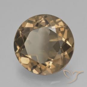 cuarzo ahumado Marrón claro medio natural de 6.45 ct, Redondo, VVS-VS