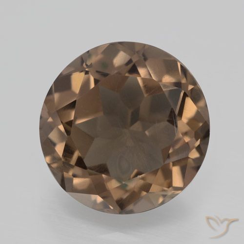 3.80ct Natural Marrón jengibre cuarzo ahumado, Redondo, VVS-VS