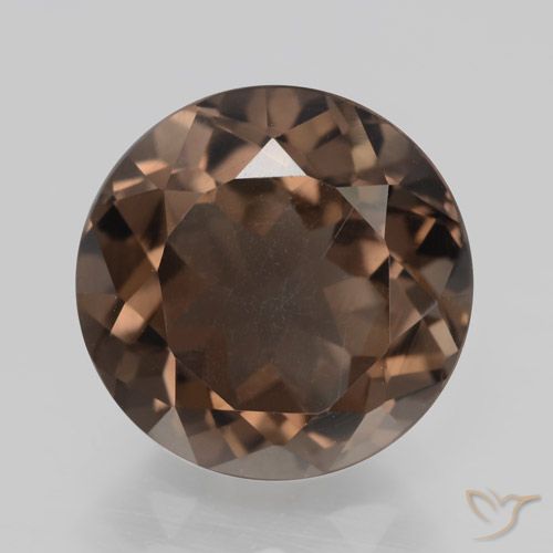 4.18ct Natural Marrón cálido cuarzo ahumado, Redondo, VS