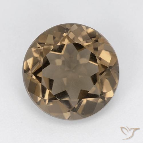 4.14ct Natural Marrón cálido cuarzo ahumado, Redondo, VVS-VS