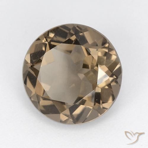 cuarzo ahumado Marrón cálido natural de 4.14 ct, Redondo, VVS-VS