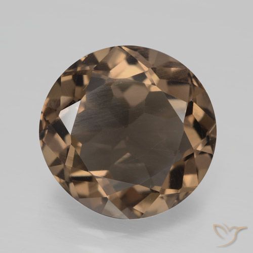 4.26ct Natural Marrón oscuro medio cuarzo ahumado, Redondo, VVS-VS