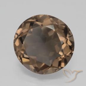 cuarzo ahumado Marrón oscuro medio natural de 4.26 ct, Redondo, VVS-VS