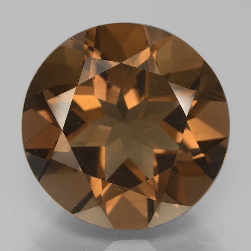 Cuarzo ahumado marrón natural de 8,47 ct, corte redondo, VS