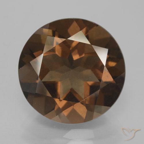 8.20ct Natural Marrón medio cuarzo ahumado, Redondo, VS