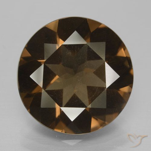 8.34ct Natural Marrón cuarzo ahumado, Redondo, VS