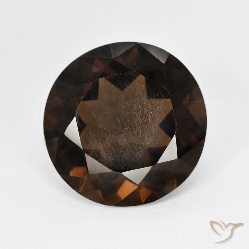 6.24ct Natural Marrón rojizo cuarzo ahumado, Redondo, VVS-VS