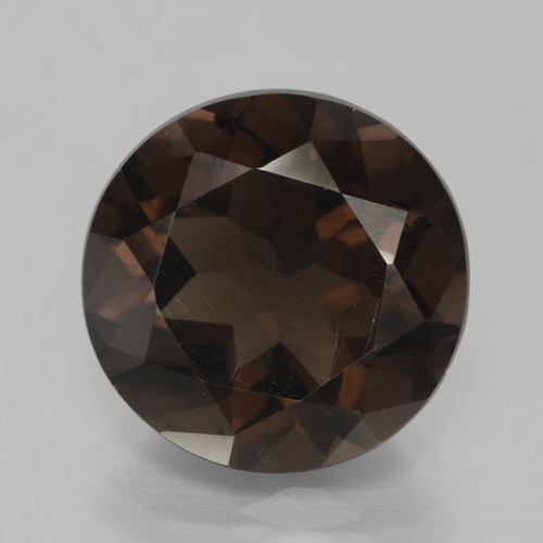 Cuarzo ahumado marrón natural de 5,87 ct, corte redondo, VVS-VS