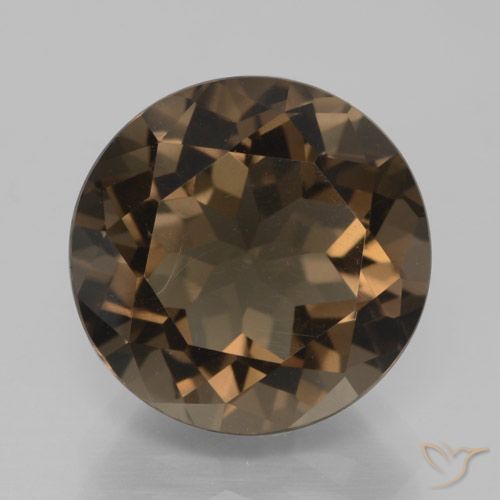 7.67ct Natural Marrón cálido cuarzo ahumado, Redondo, VVS-VS