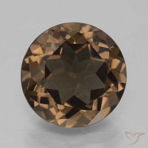 6.97ct Natural Marrón jengibre cuarzo ahumado, Redondo, VVS-VS