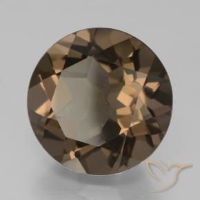 cuarzo ahumado Marrón chocolate natural de 9.07 ct, Redondo, VVS-VS