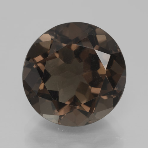Cuarzo ahumado marrón natural de 7,28 ct, corte redondo, VVS-VS