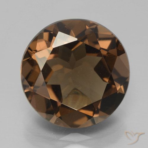 6.54ct Natural Marrón nogal cuarzo ahumado, Redondo, VVS-VS