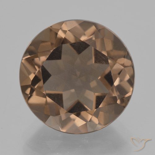 7.07ct Natural Marrón cálido cuarzo ahumado, Redondo, VVS-VS