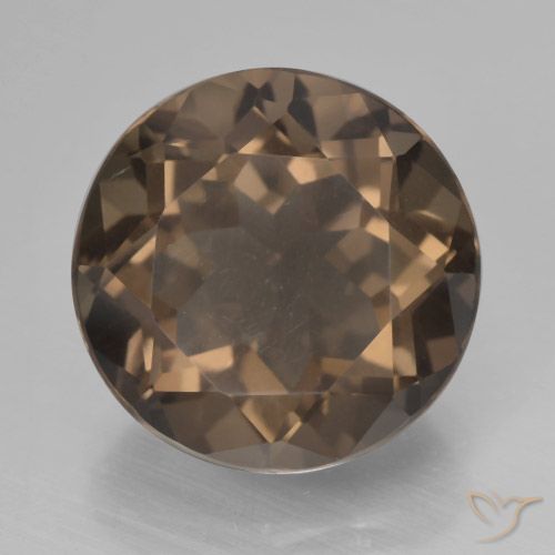 7.04ct Natural Marrón nogal cuarzo ahumado, Redondo, VVS-VS