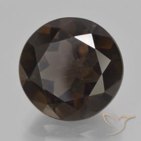 cuarzo ahumado Marrón oscuro natural de 6.63 ct, Redondo, VVS-VS