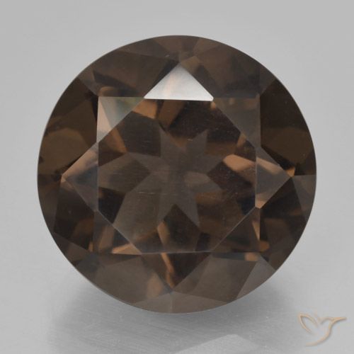 8.09ct Natural Marrón oscuro cuarzo ahumado, Redondo, VVS-VS